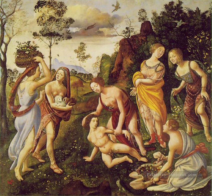 Lorenzo di Credi La découverte de Vulcan sur Lemnos 1495 Renaissance Piero di Cosimo Peintures à l'huile